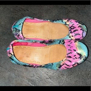 Tieks Electric Snake Print Ballet Flats